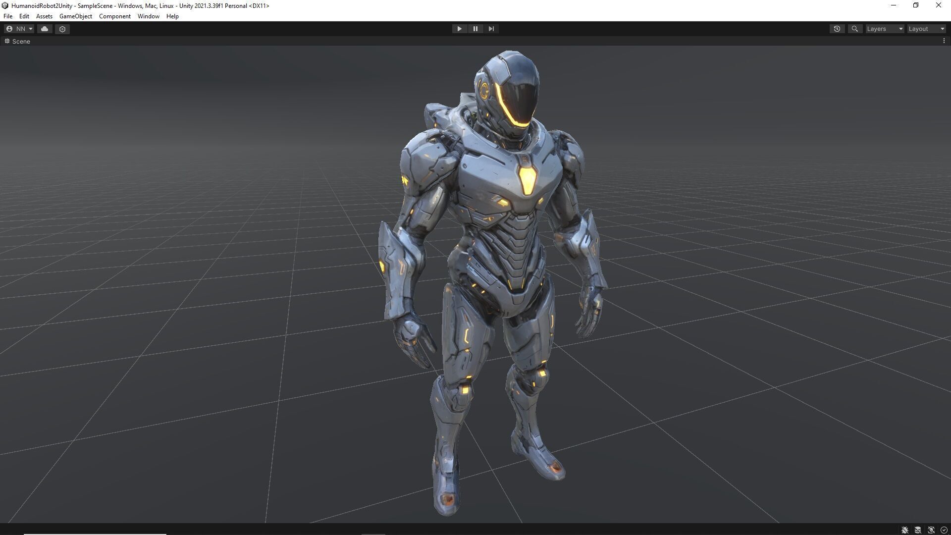 Humanoid Robot 2 Low-poly 3D model_8