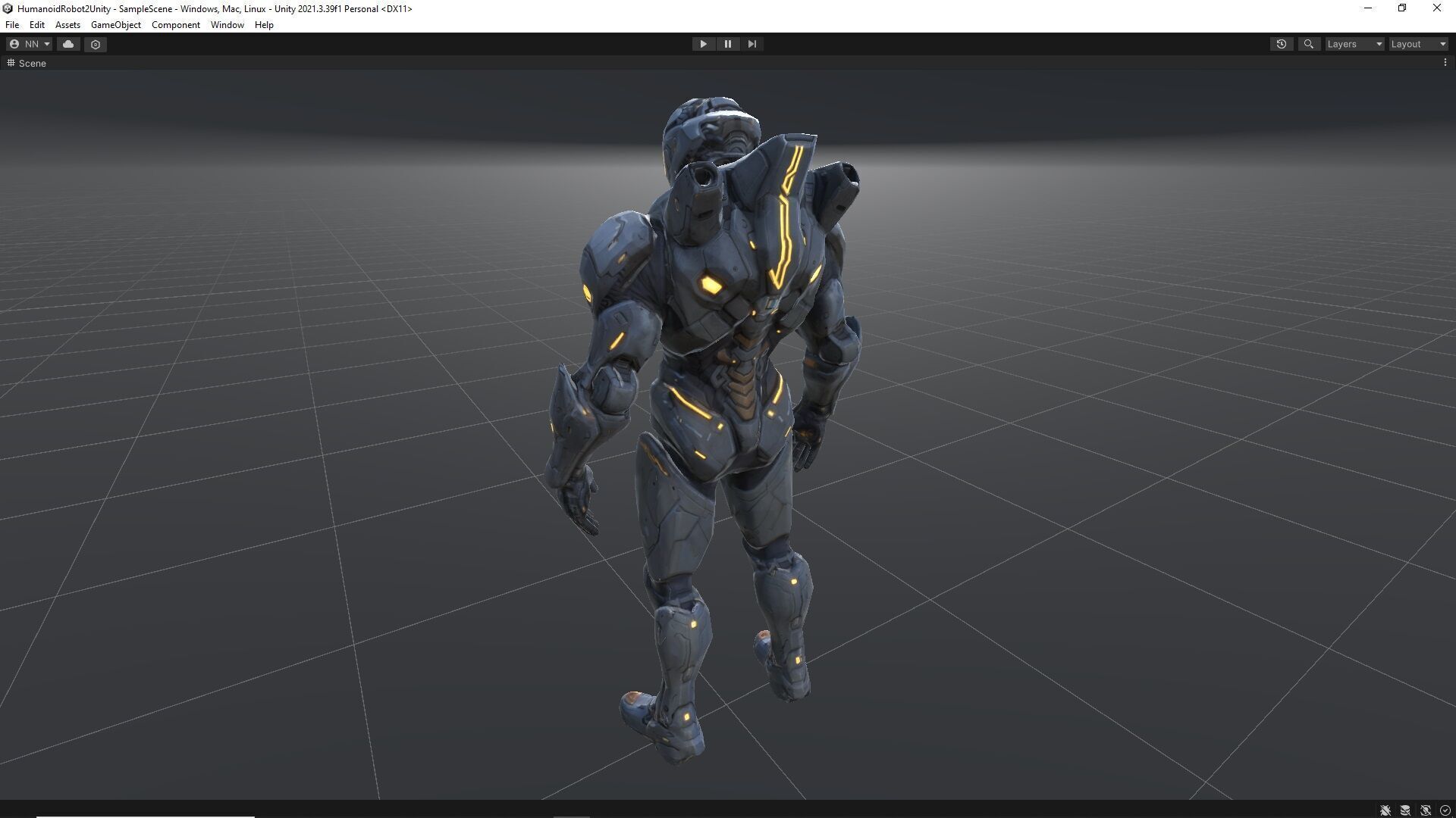 Humanoid Robot 2 Low-poly 3D model_9