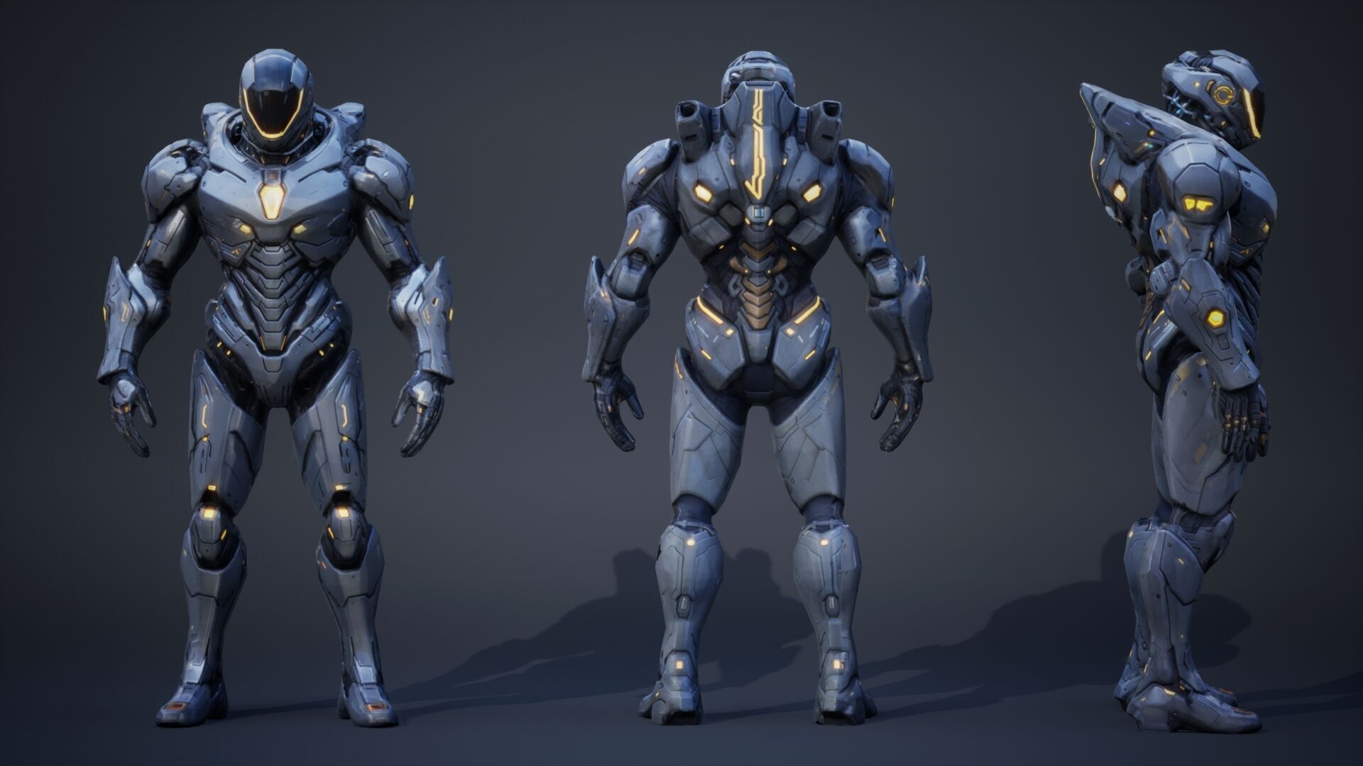 Humanoid Robot 2 Low-poly 3D model_2