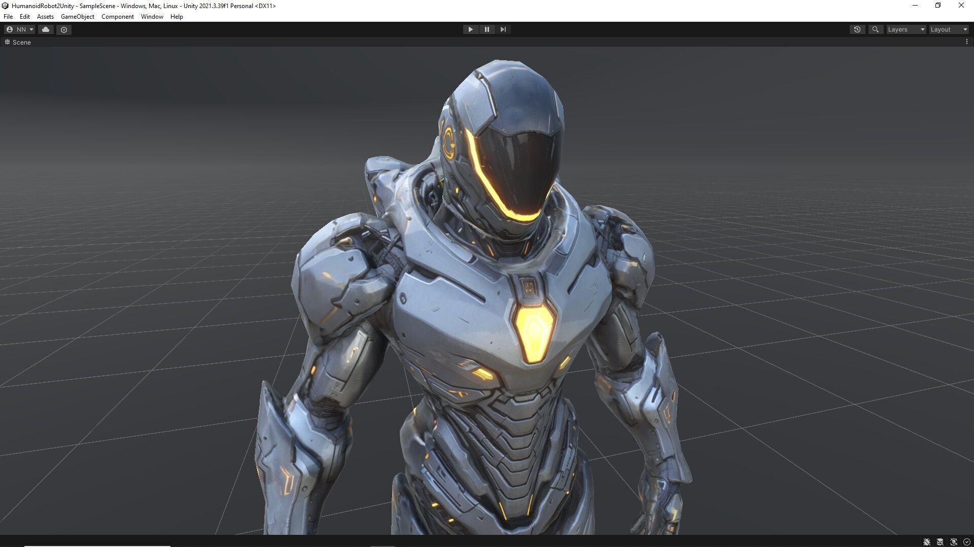 Humanoid Robot 2 Low-poly 3D model_7