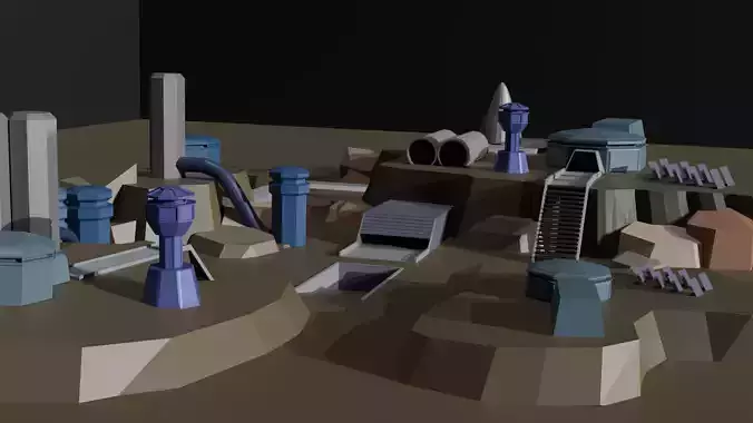 Space cargo low poly Low-poly 3D model Space cargo low poly Low-poly 3D model