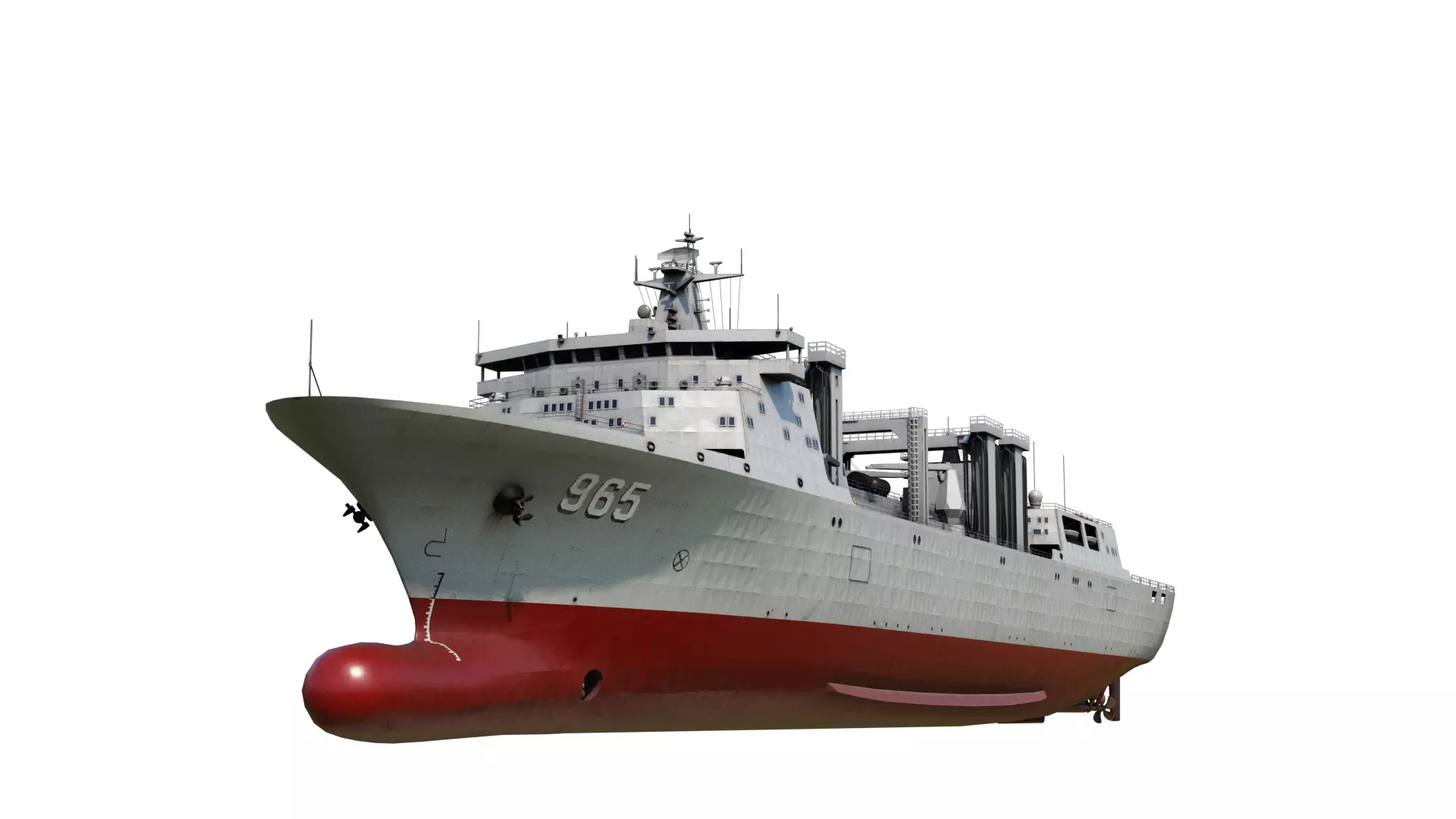 Chinese Navy Type 901 Replenishment Ship PLAN 901Class Low-poly 3D model_0
