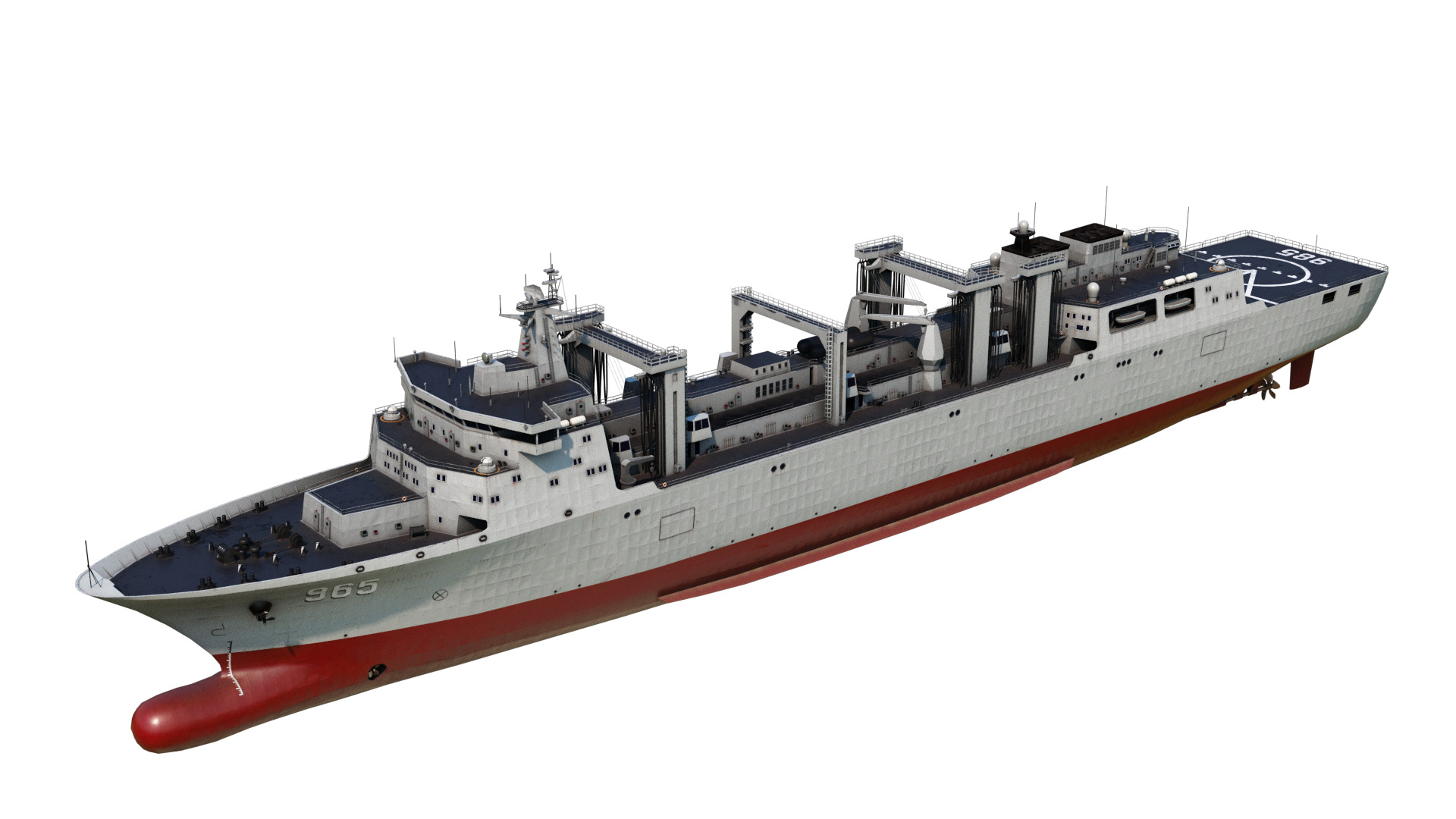 Chinese Navy Type 901 Replenishment Ship PLAN 901Class Low-poly 3D model_1