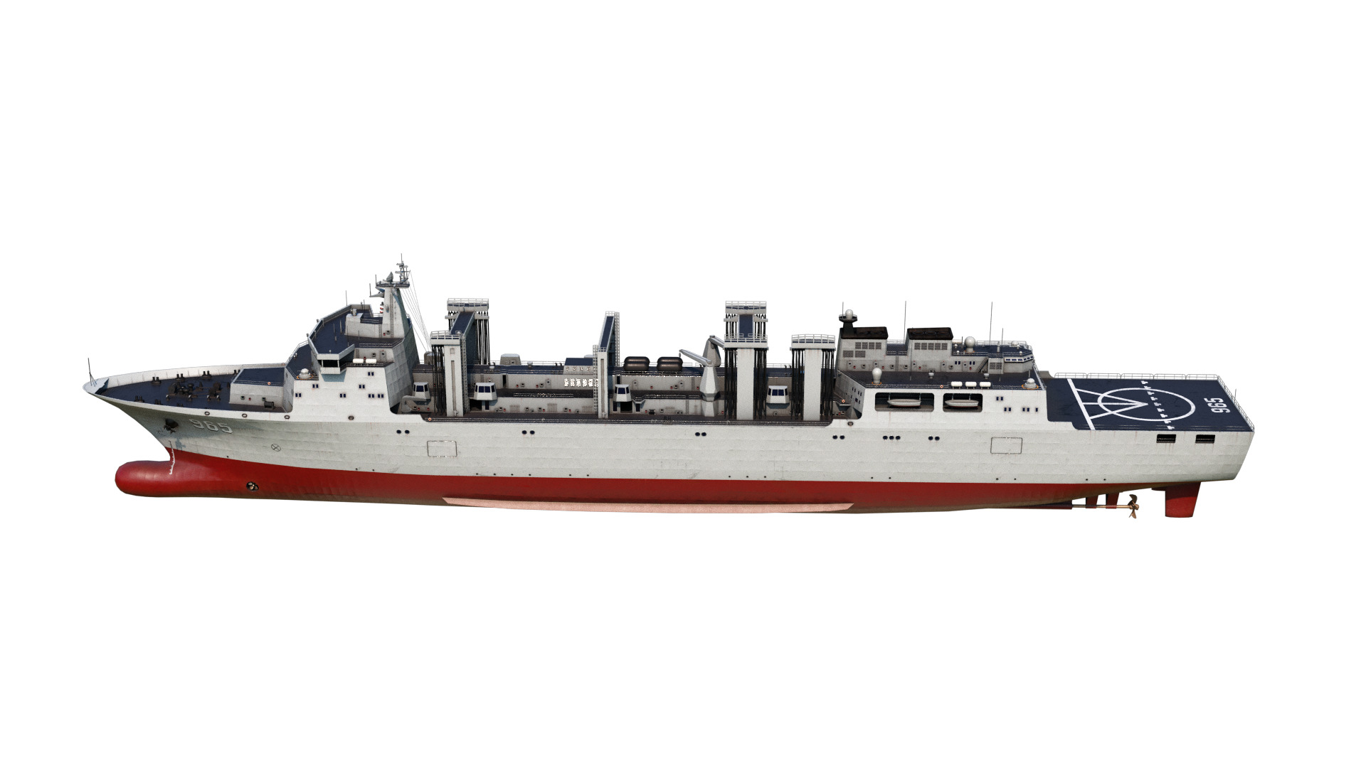 Chinese Navy Type 901 Replenishment Ship PLAN 901Class Low-poly 3D model_16