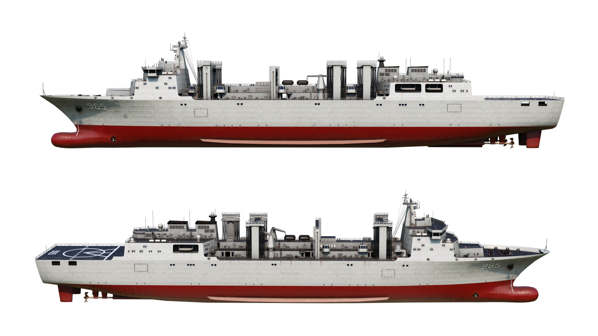Chinese Navy Type 901 Replenishment Ship PLAN 901Class Low-poly 3D model_13