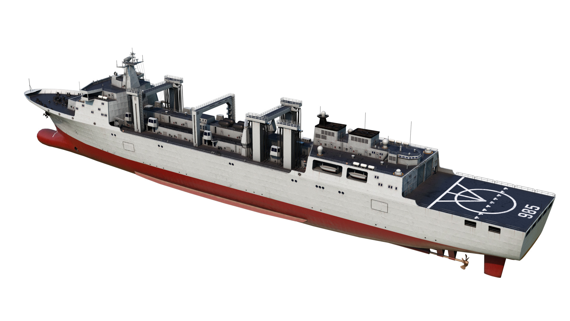 Chinese Navy Type 901 Replenishment Ship PLAN 901Class Low-poly 3D model_2