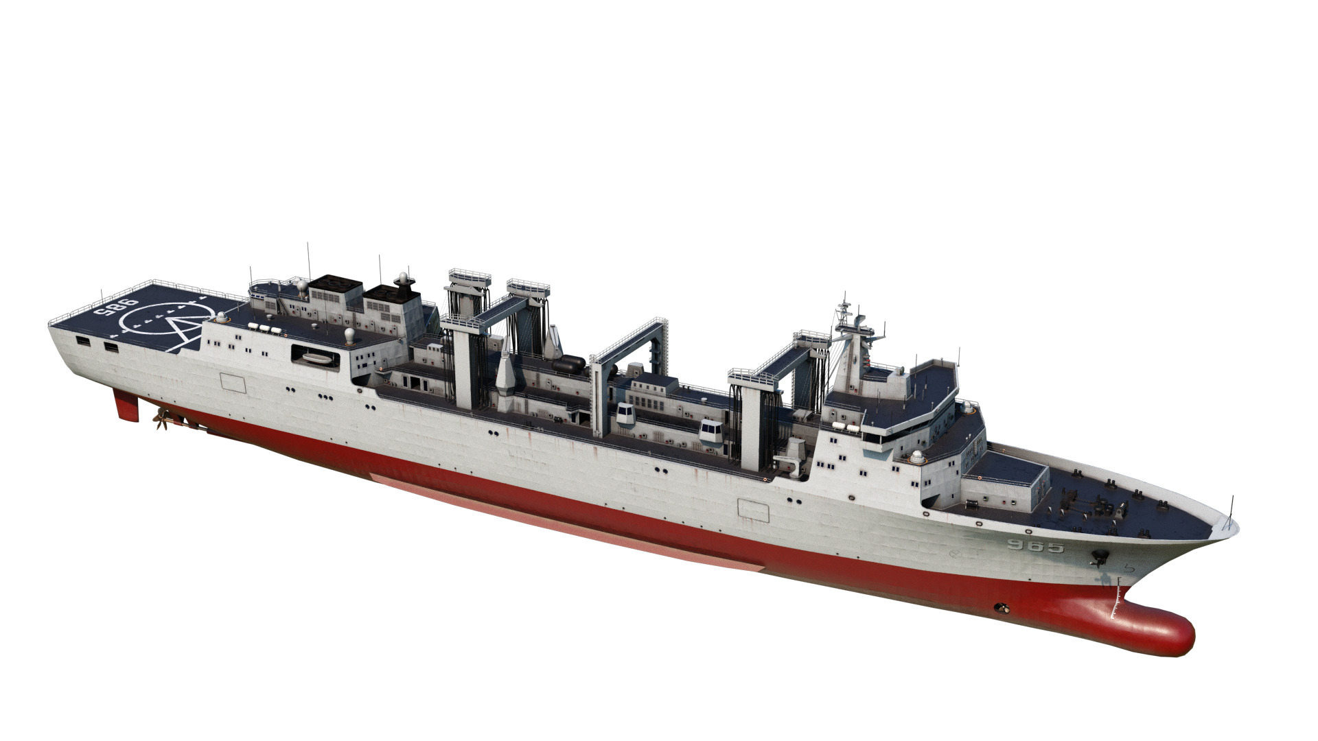 Chinese Navy Type 901 Replenishment Ship PLAN 901Class Low-poly 3D model_3
