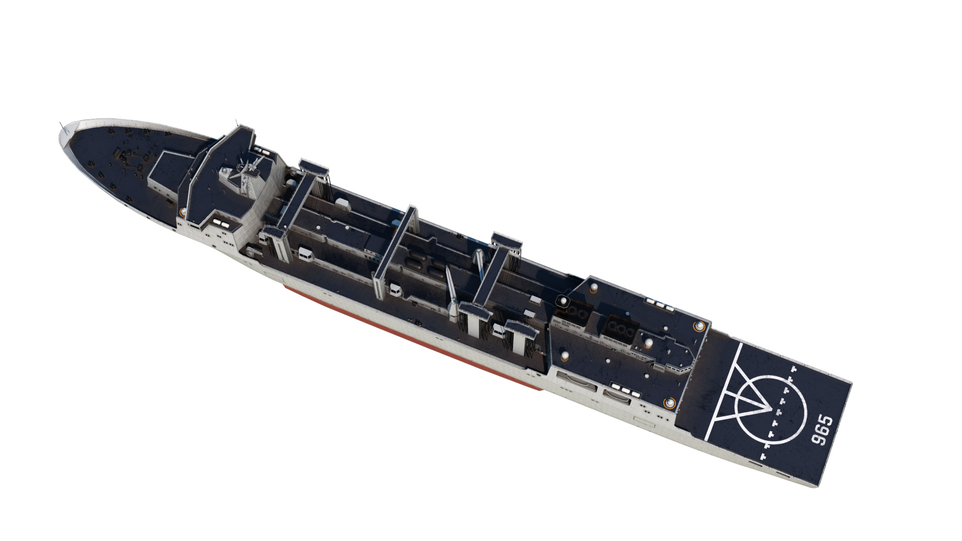 Chinese Navy Type 901 Replenishment Ship PLAN 901Class Low-poly 3D model_11