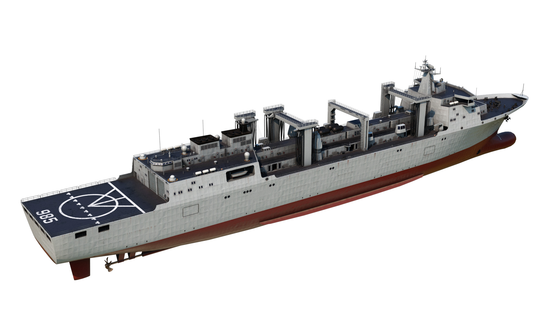 Chinese Navy Type 901 Replenishment Ship PLAN 901Class Low-poly 3D model_4