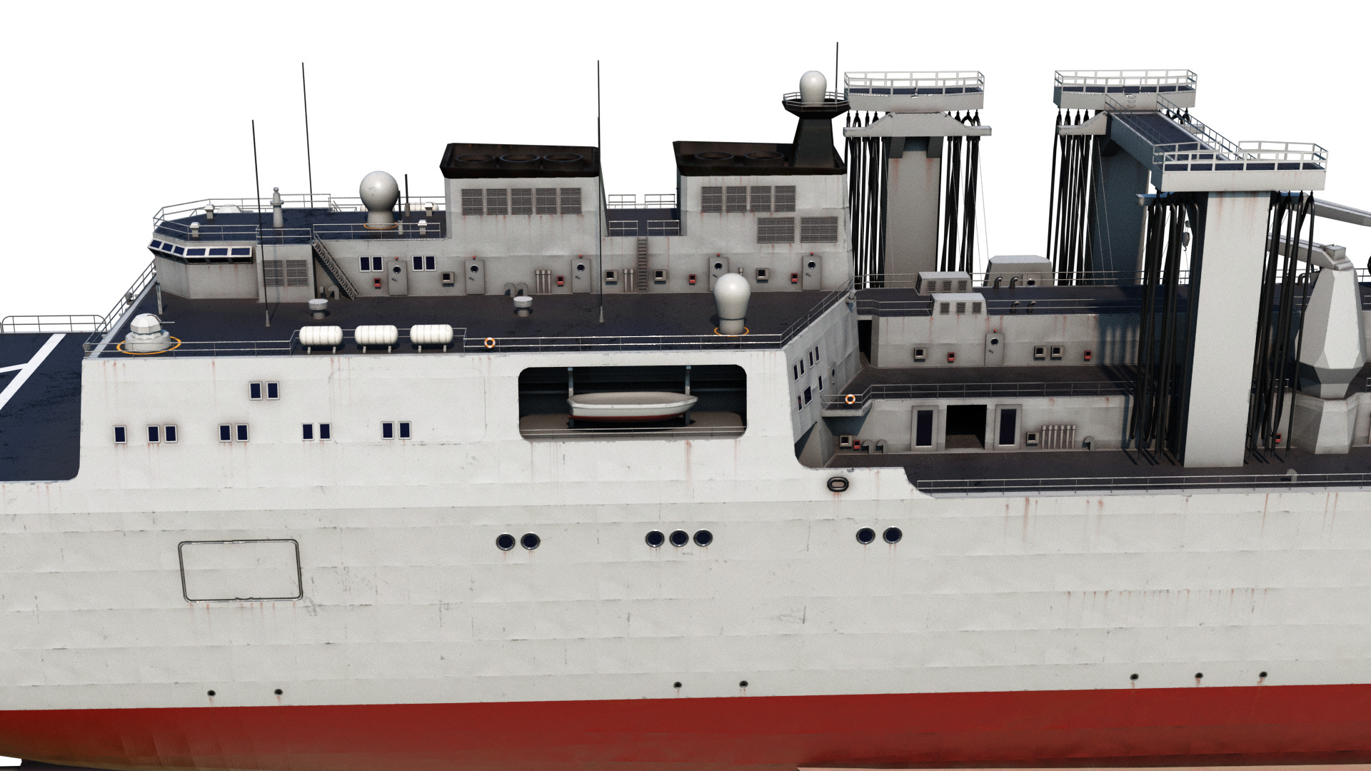Chinese Navy Type 901 Replenishment Ship PLAN 901Class Low-poly 3D model_9