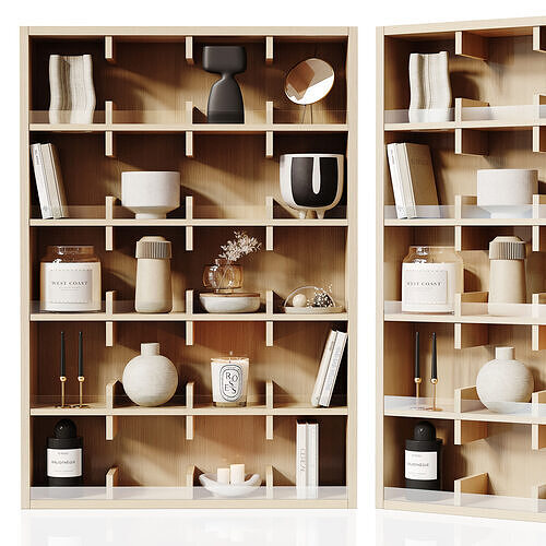 Shelf Oiled Oak Low-poly 3D model
