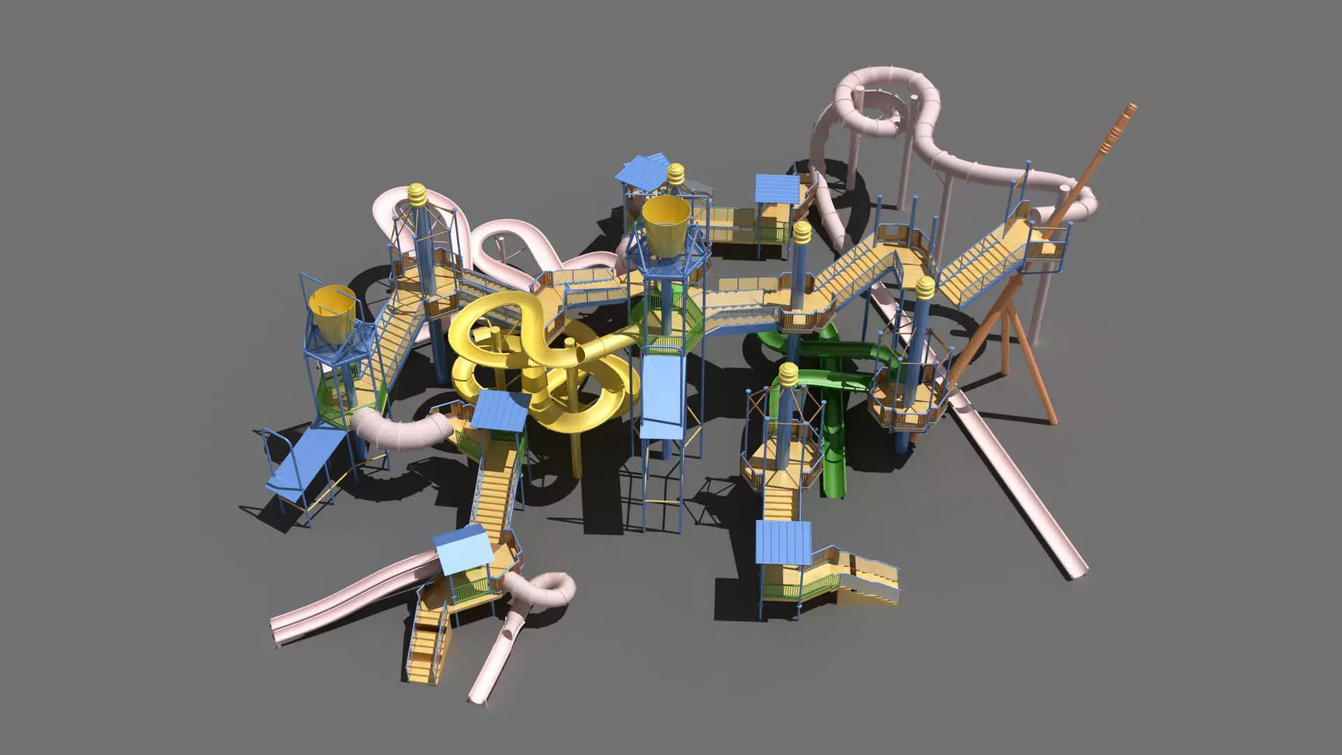 Water park water slide 3D model