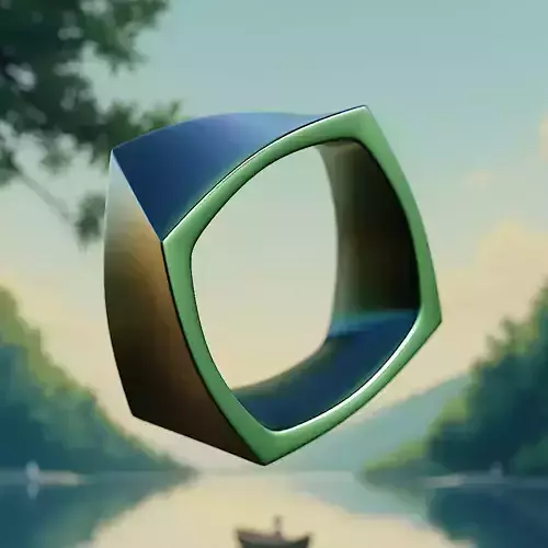 Edged Square Ring - Minimal Futuristic 3D Print Jewelry 49