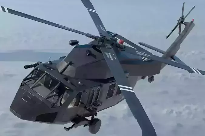 Sikorsky UH-60  Black Hawk Utility HelicopterAttack Helicopter Low-poly 3D model