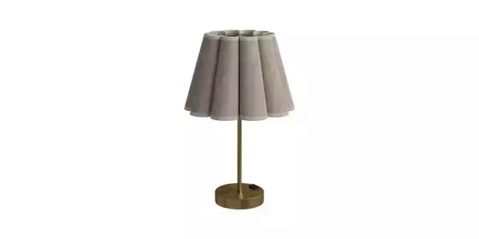 Table Lamp With Pleated Design And Metal Base