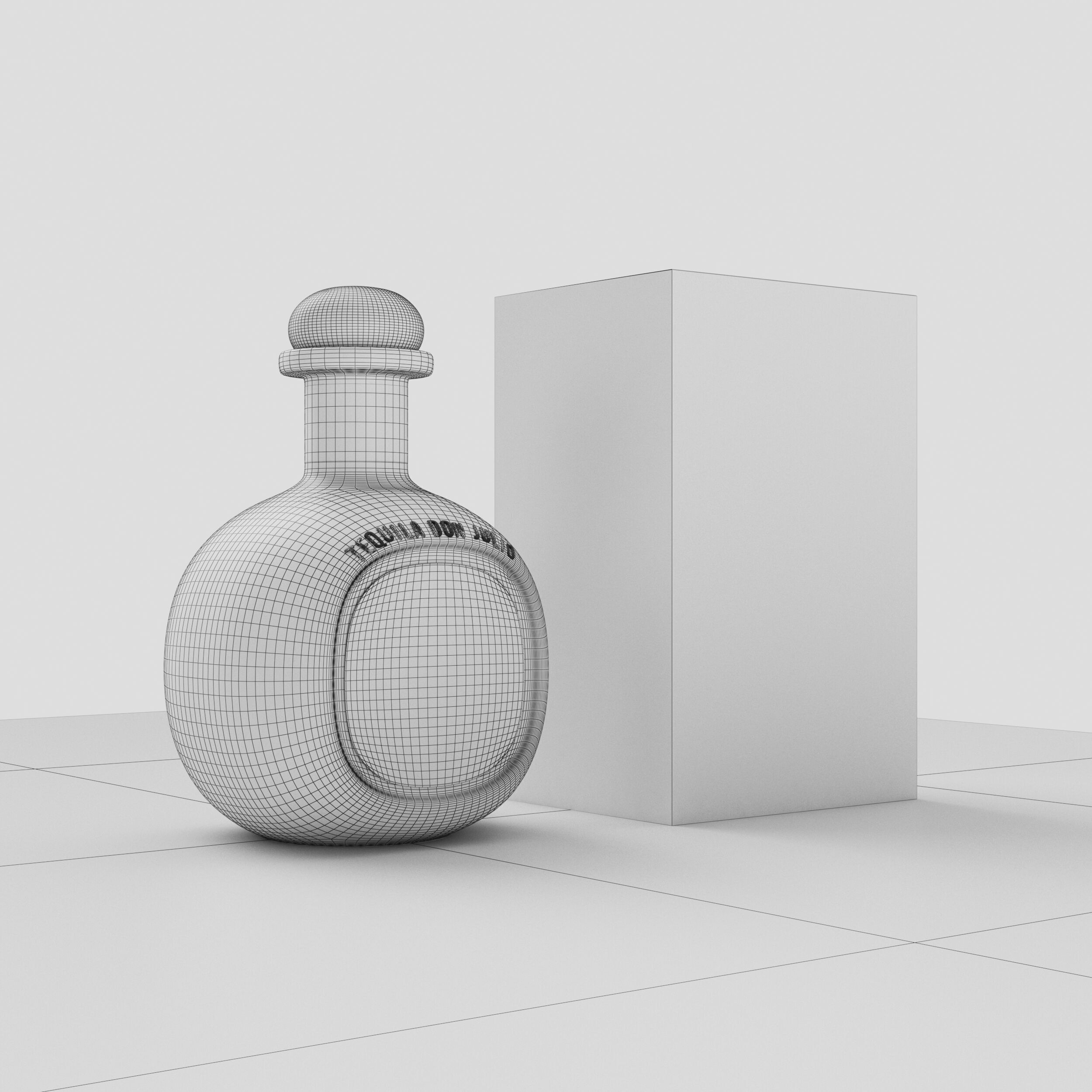 Realistic tequila Don Julio Blanco bottle 3D model_5