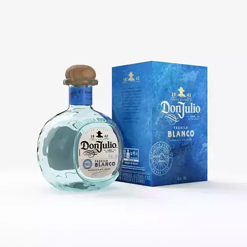 Realistic tequila Don Julio Blanco bottle 3D model
