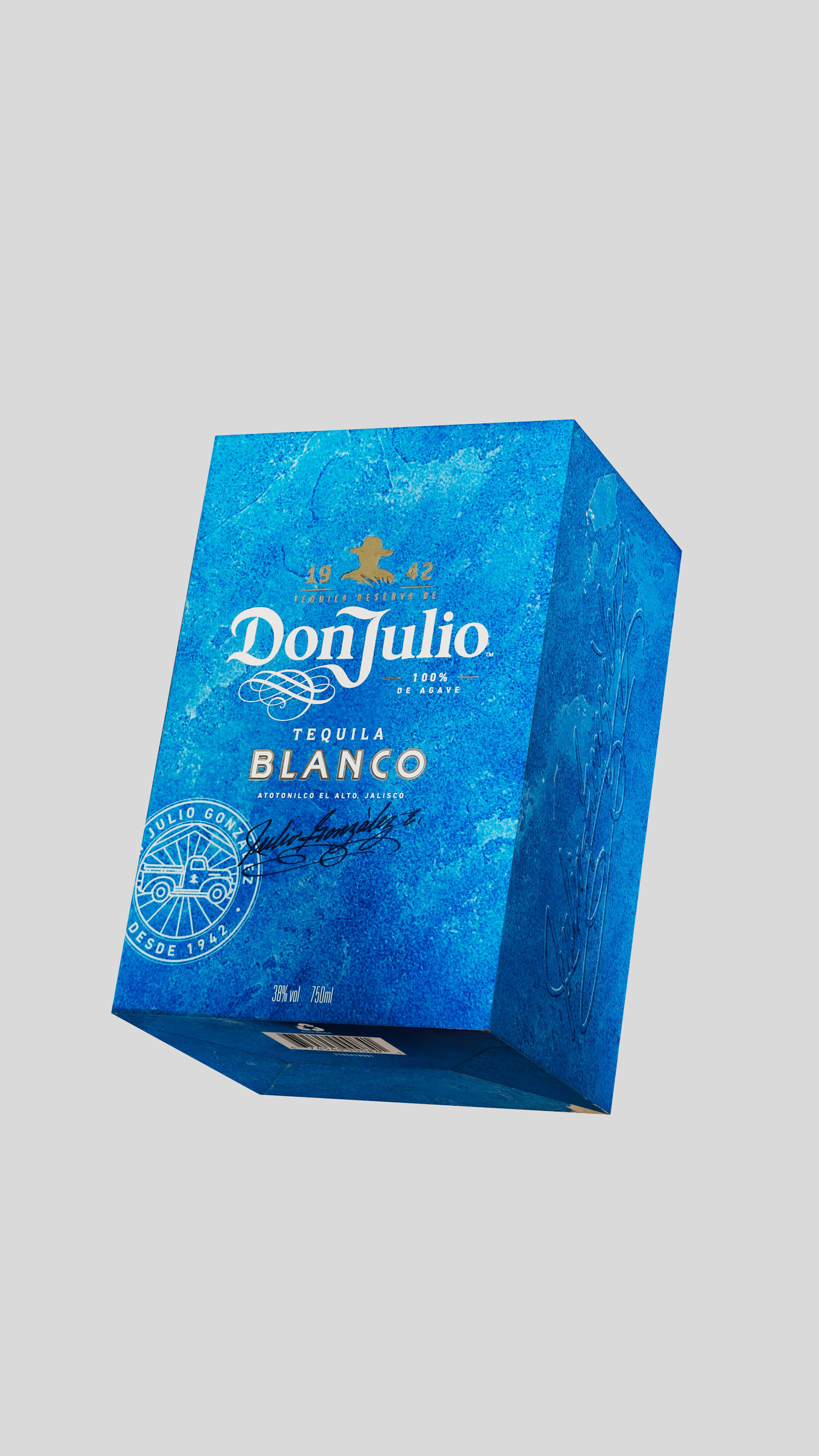Realistic tequila Don Julio Blanco bottle 3D model_3