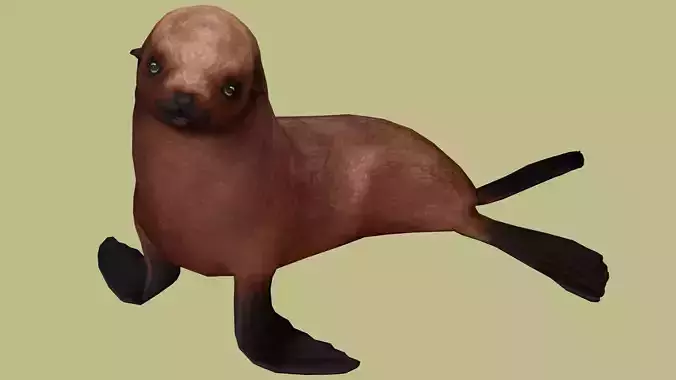 SEAL RIGGED ANIMATED 3 Low-poly 3D model