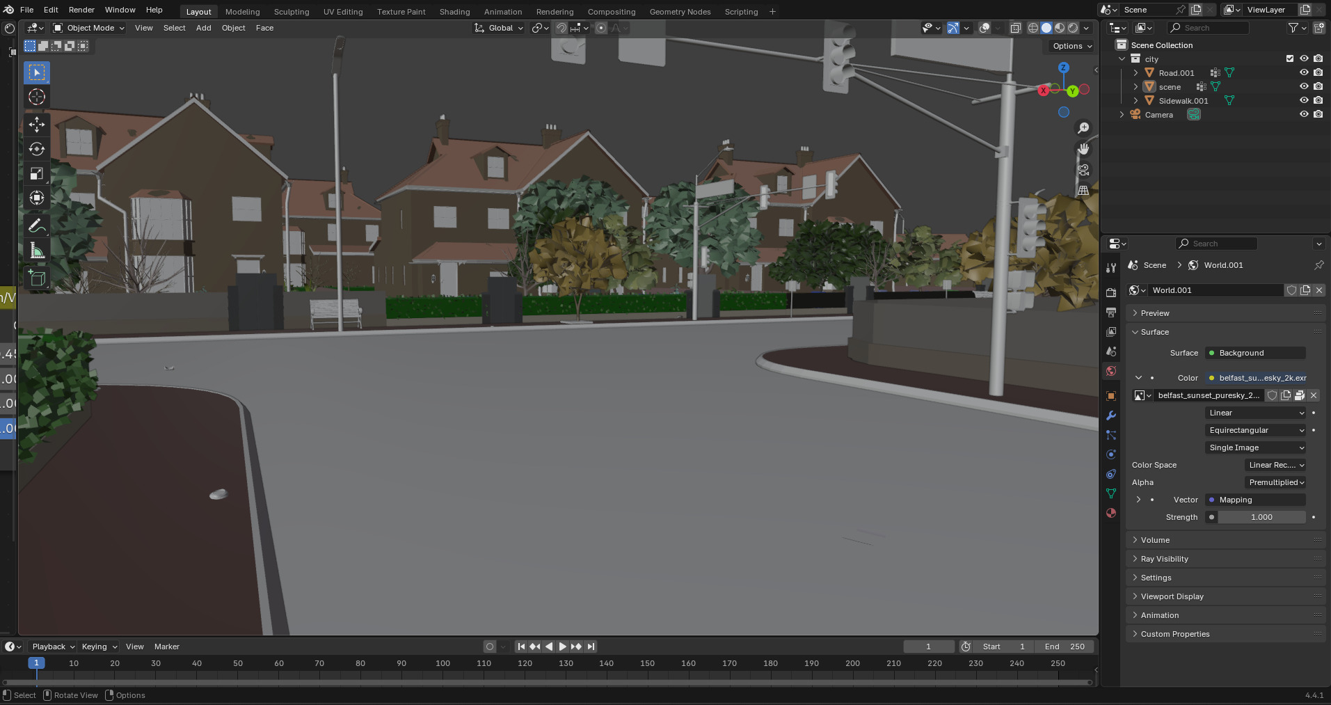 European Suburban Street Scene 3D model_27