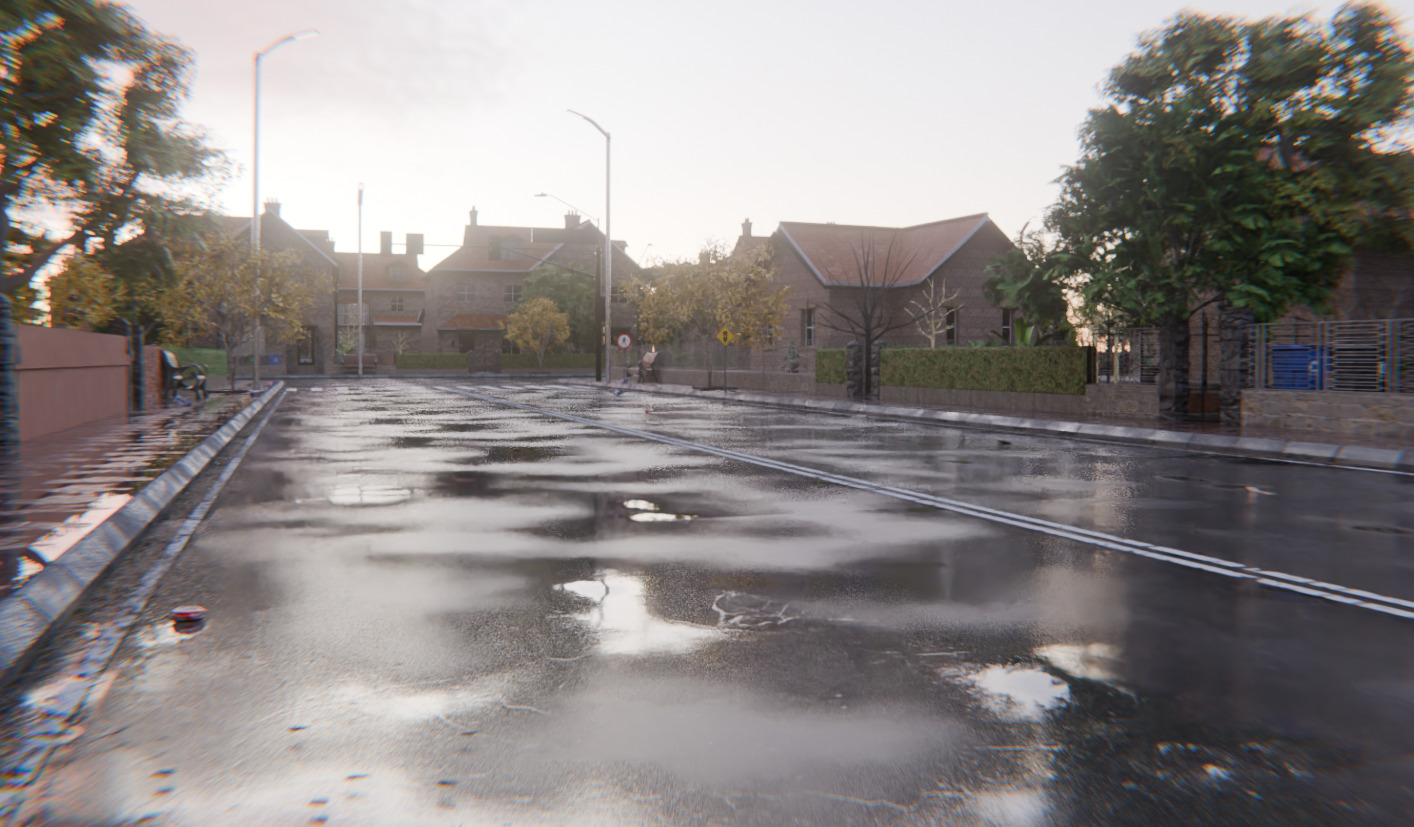 European Suburban Street Scene 3D model_2