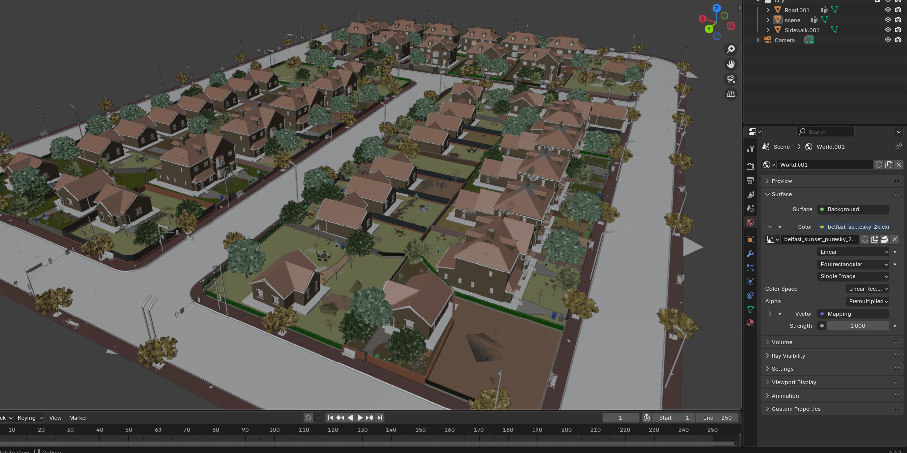European Suburban Street Scene 3D model_26