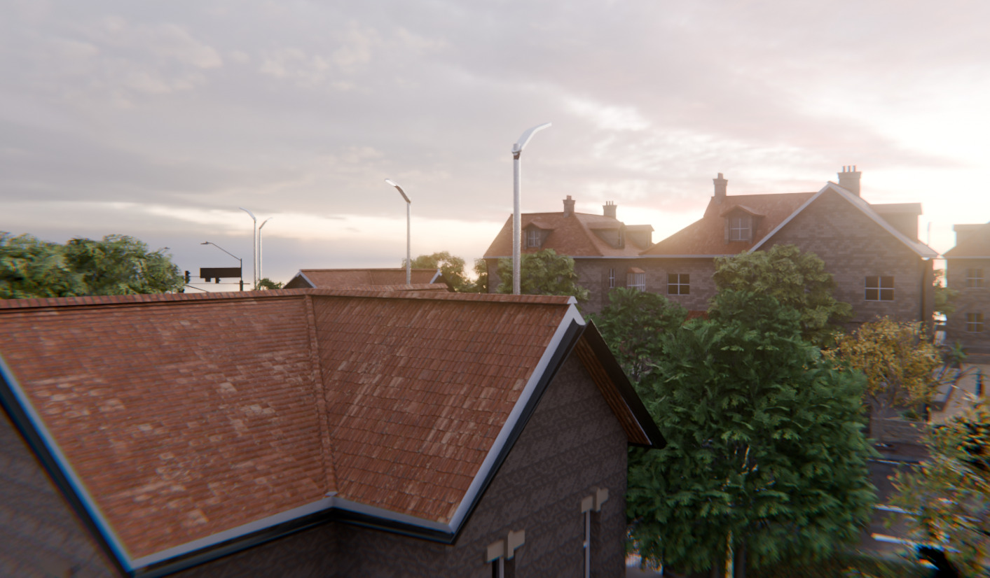 European Suburban Street Scene 3D model_17