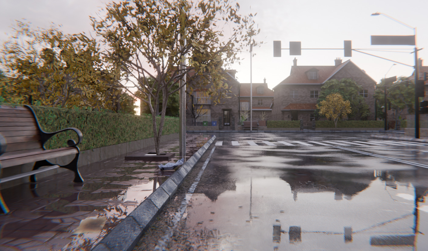 European Suburban Street Scene 3D model_3