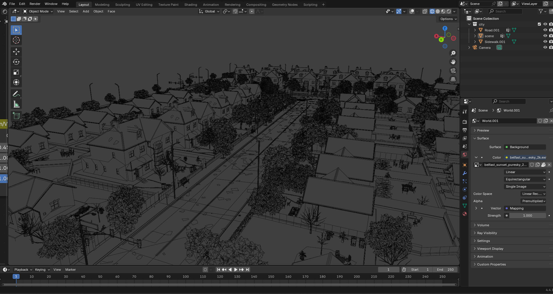 European Suburban Street Scene 3D model_32