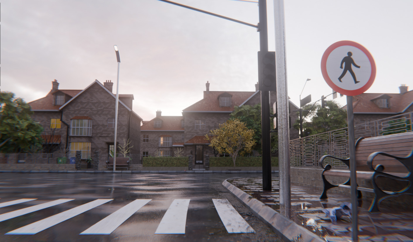 European Suburban Street Scene 3D model_6