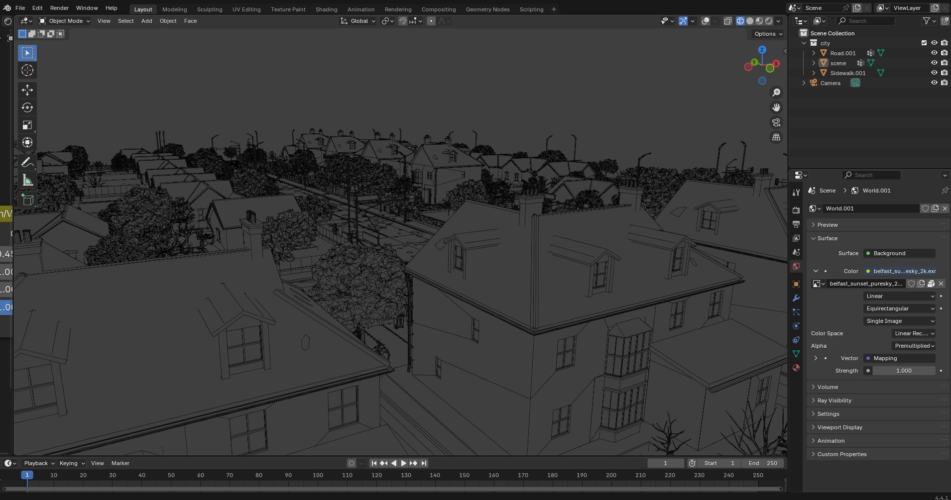 European Suburban Street Scene 3D model_30