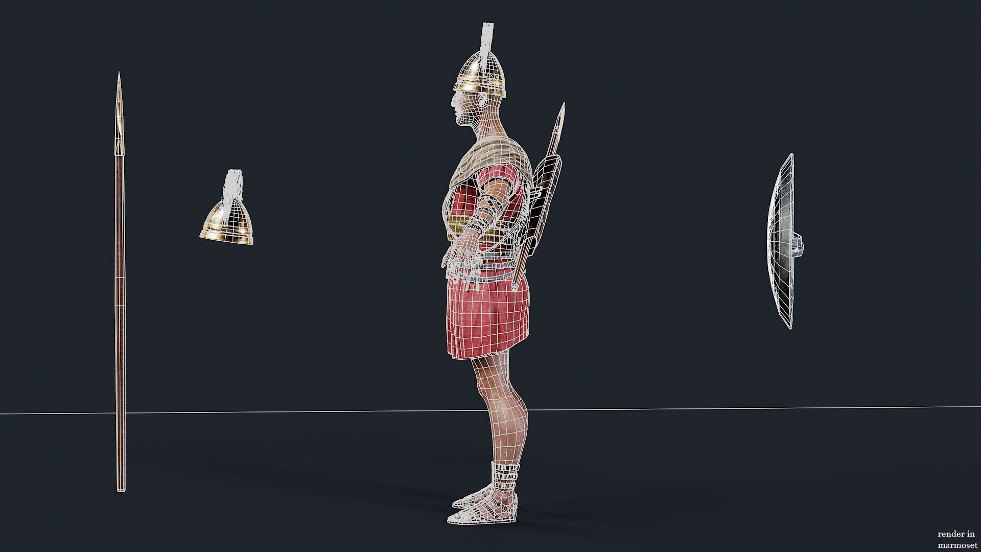 SPARTAN SPEARMAN R Low-poly 3D model_15