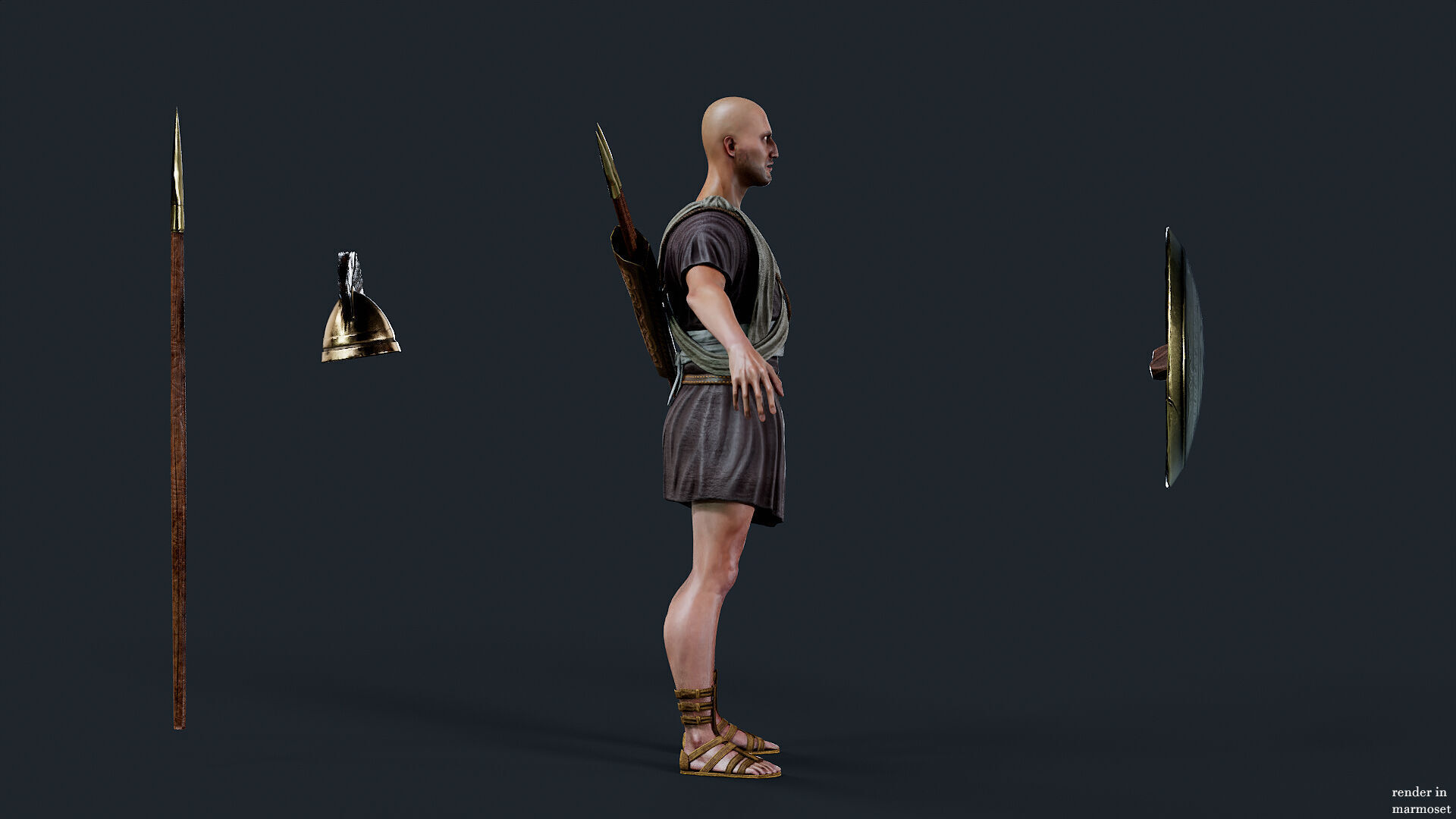 SPARTAN SPEARMAN R Low-poly 3D model_6