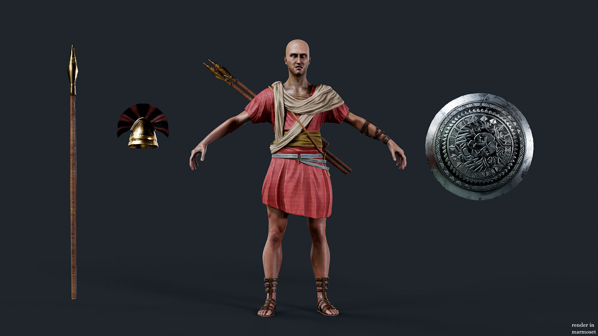 SPARTAN SPEARMAN R Low-poly 3D model_9