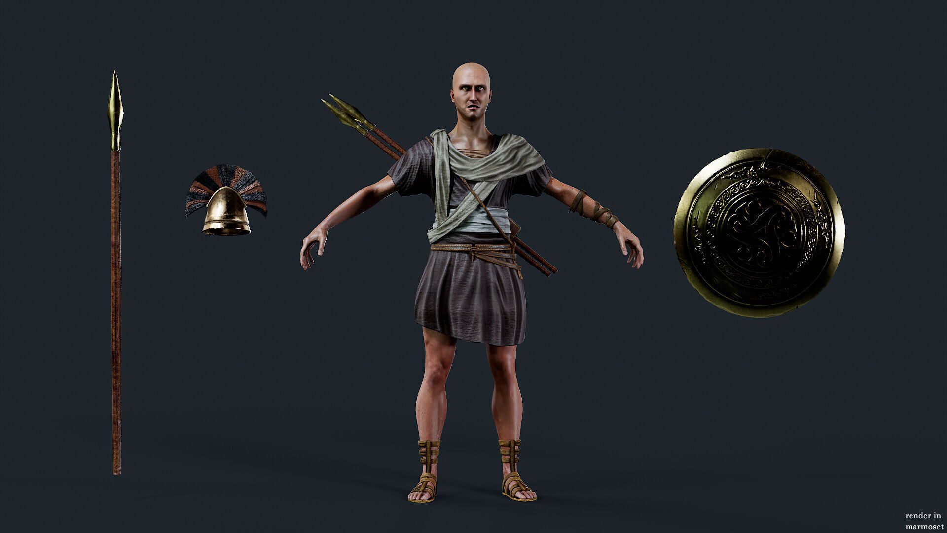 SPARTAN SPEARMAN R Low-poly 3D model_5