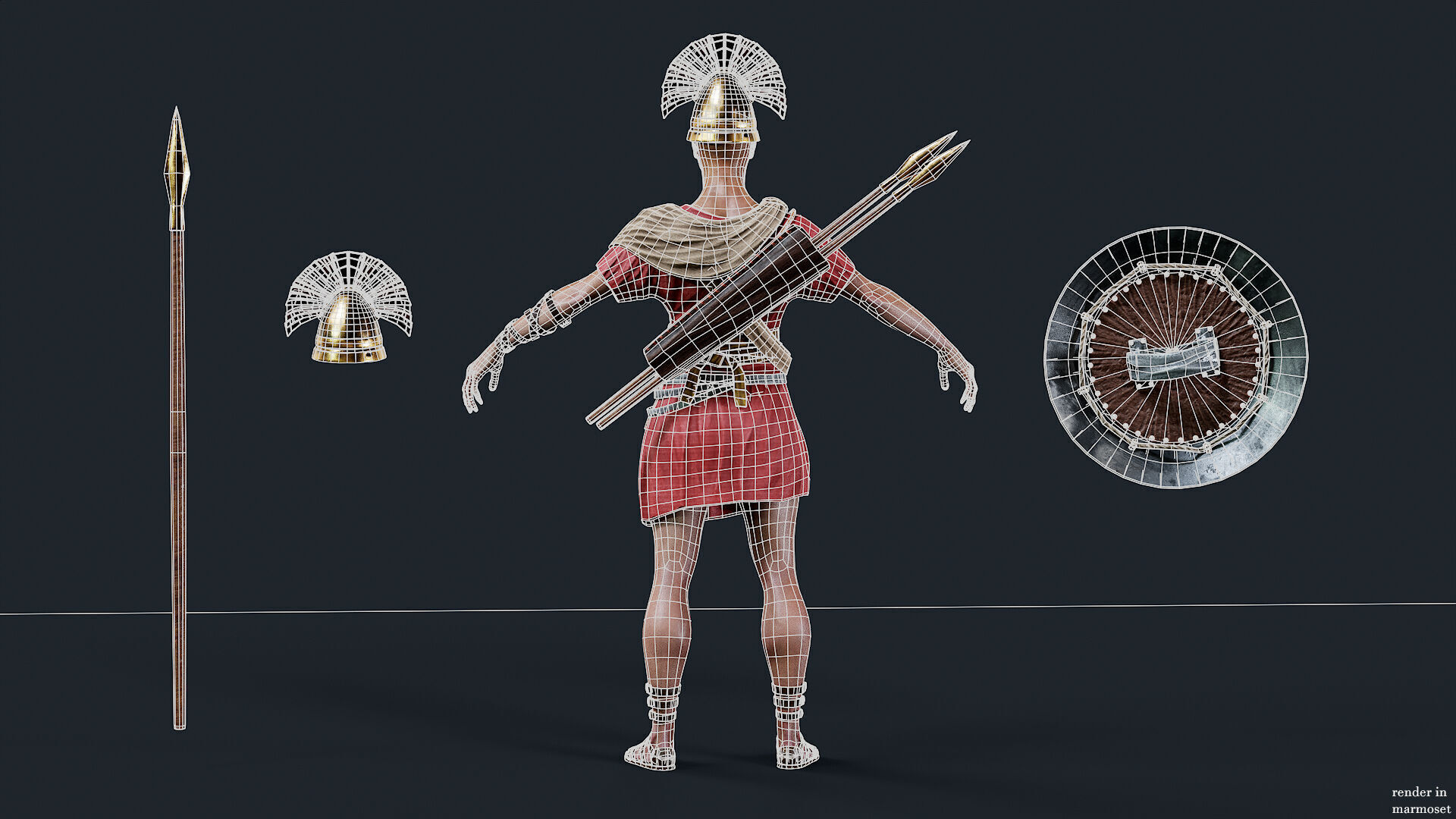 SPARTAN SPEARMAN R Low-poly 3D model_13