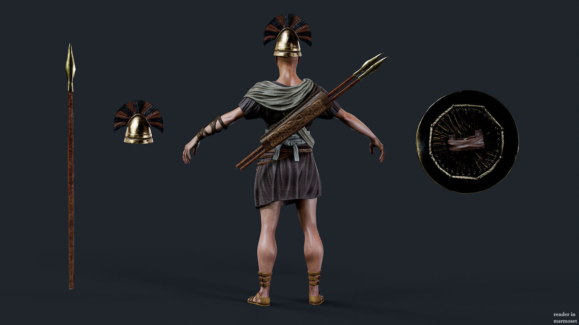 SPARTAN SPEARMAN R Low-poly 3D model_7