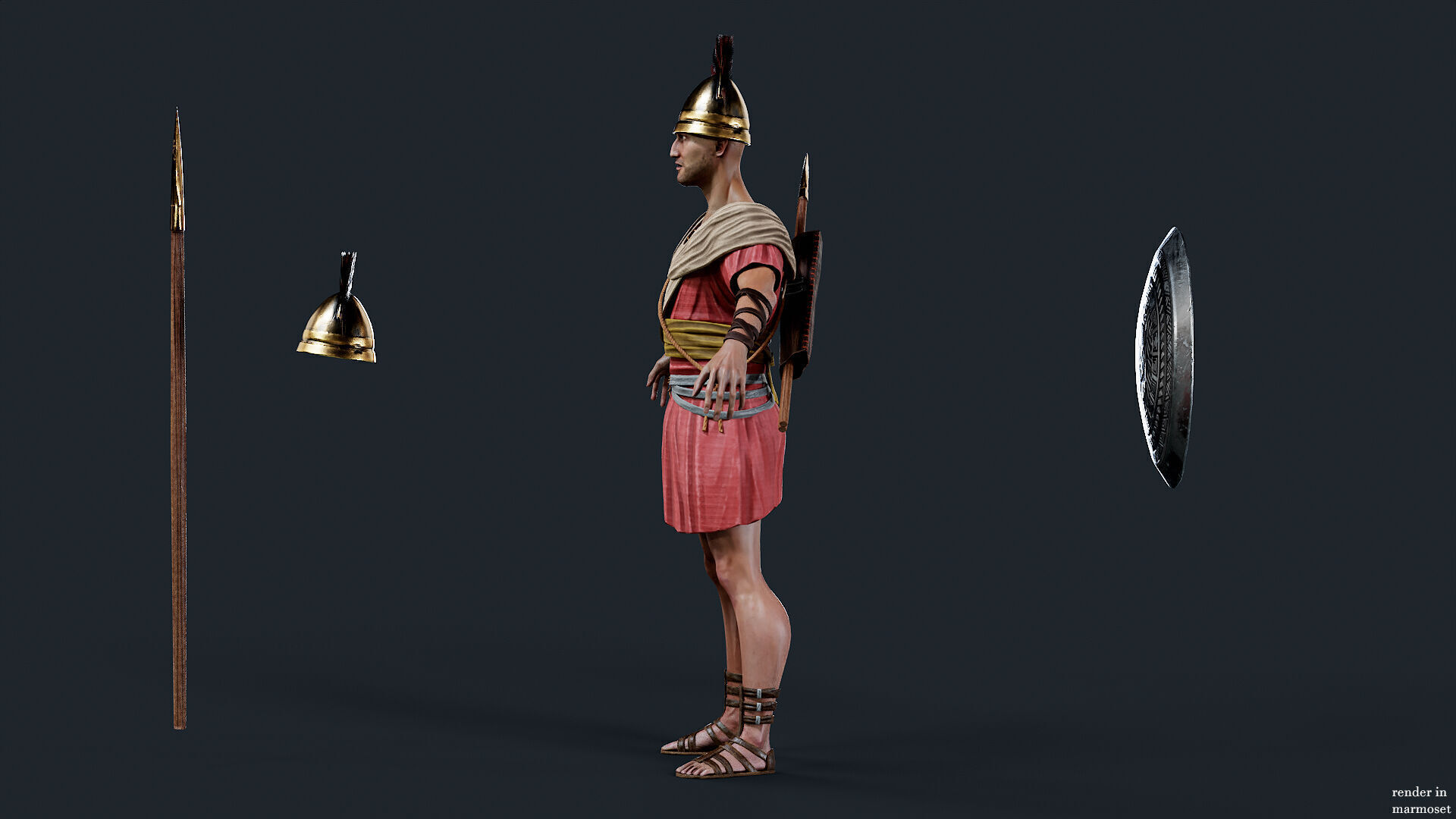 SPARTAN SPEARMAN R Low-poly 3D model_12