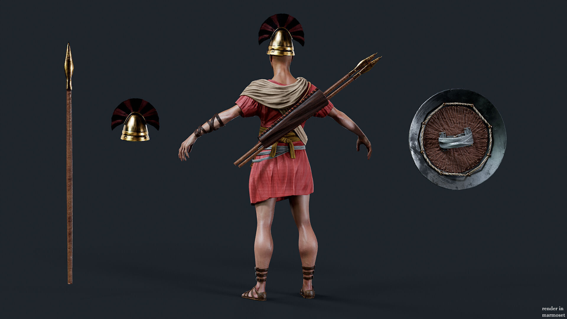 SPARTAN SPEARMAN R Low-poly 3D model_11