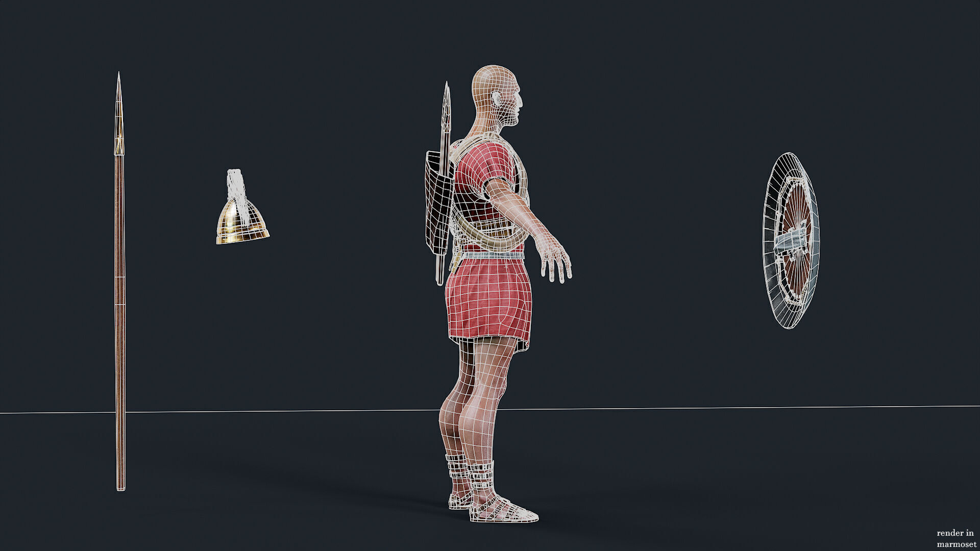 SPARTAN SPEARMAN R Low-poly 3D model_14