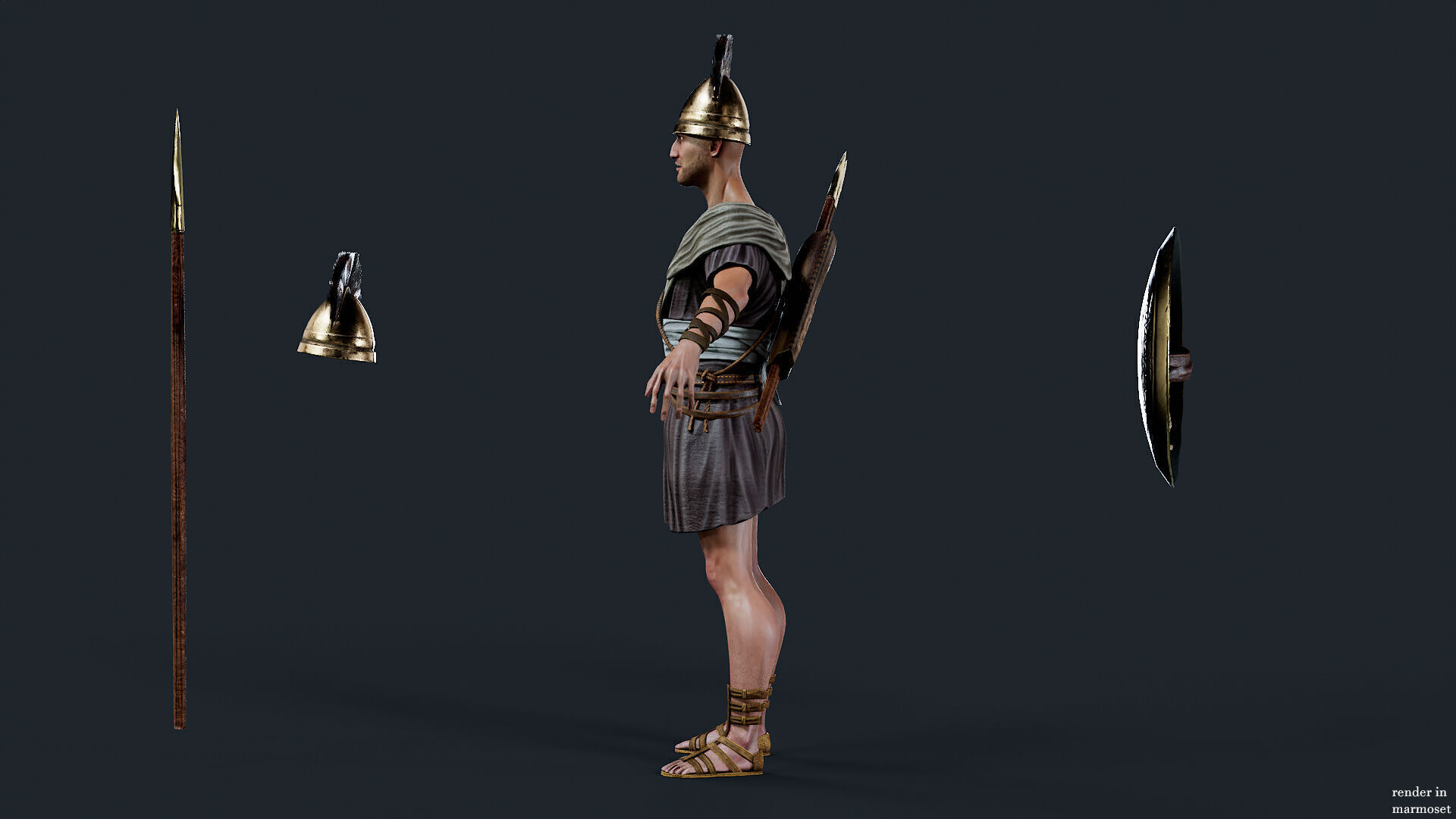 SPARTAN SPEARMAN R Low-poly 3D model_8