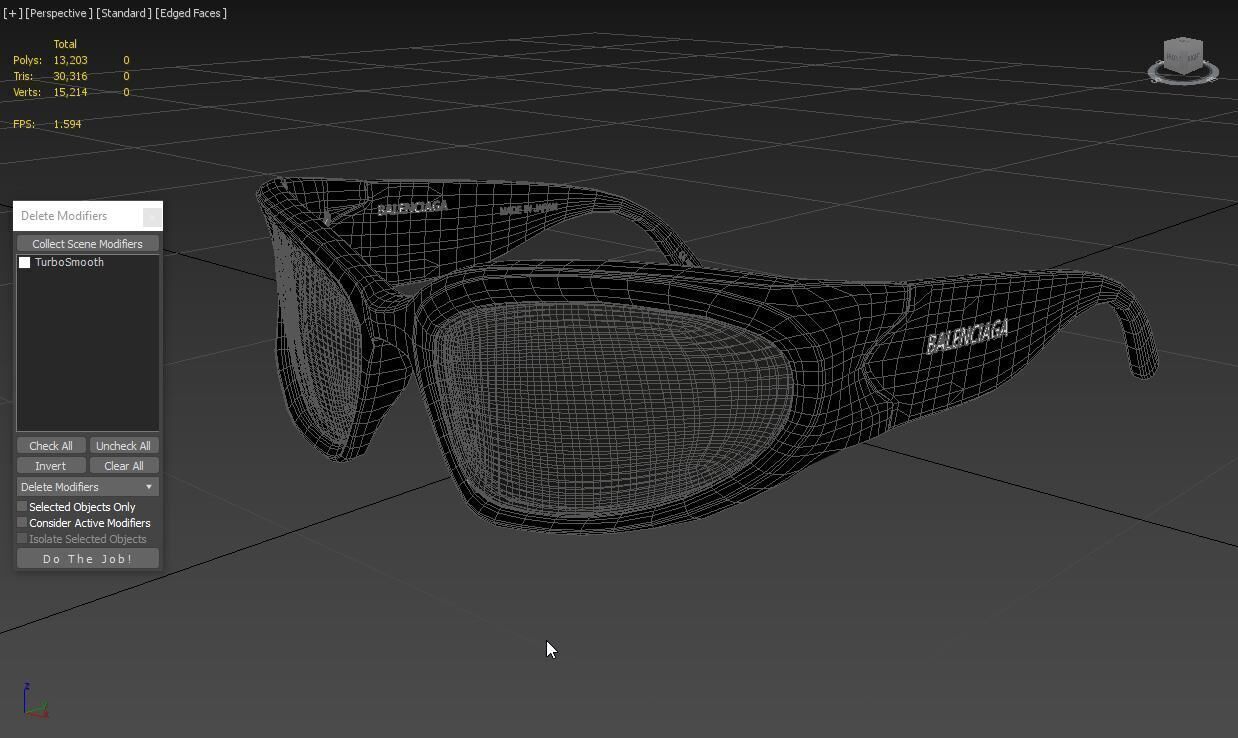 BALENCIAGA BB0157S 001 Sunglass 3D model_8