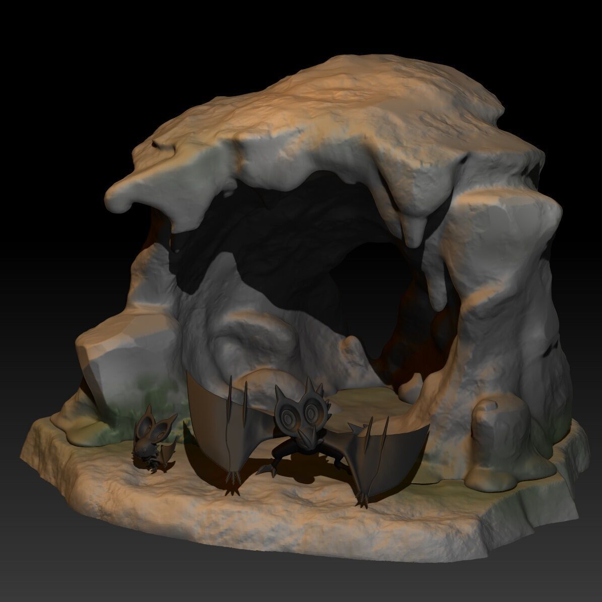 Pokemon Diorama Cave 3D print model_1