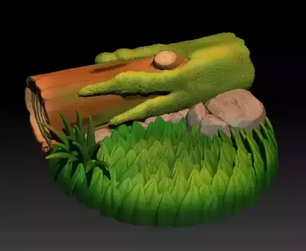 Pokemon Diorama Mossy Log 3D print model