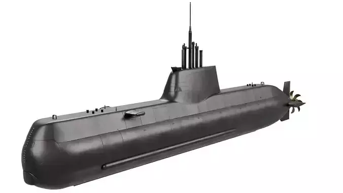 Type 214  Submarine 3D model