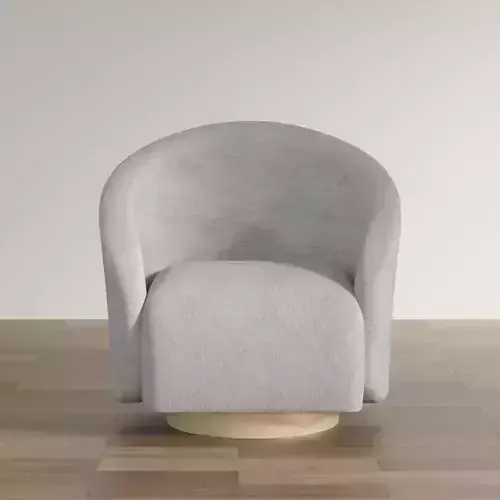 Contemporary Curved Fabric Armchair 