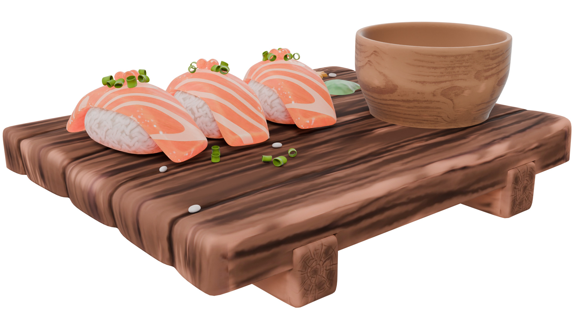 Salmon Sushi Set 3D model_4