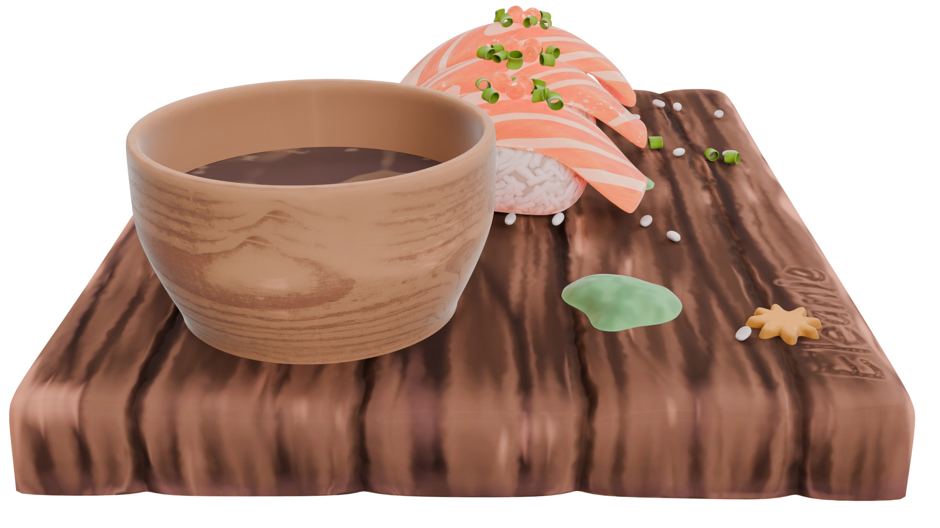 Salmon Sushi Set 3D model_7