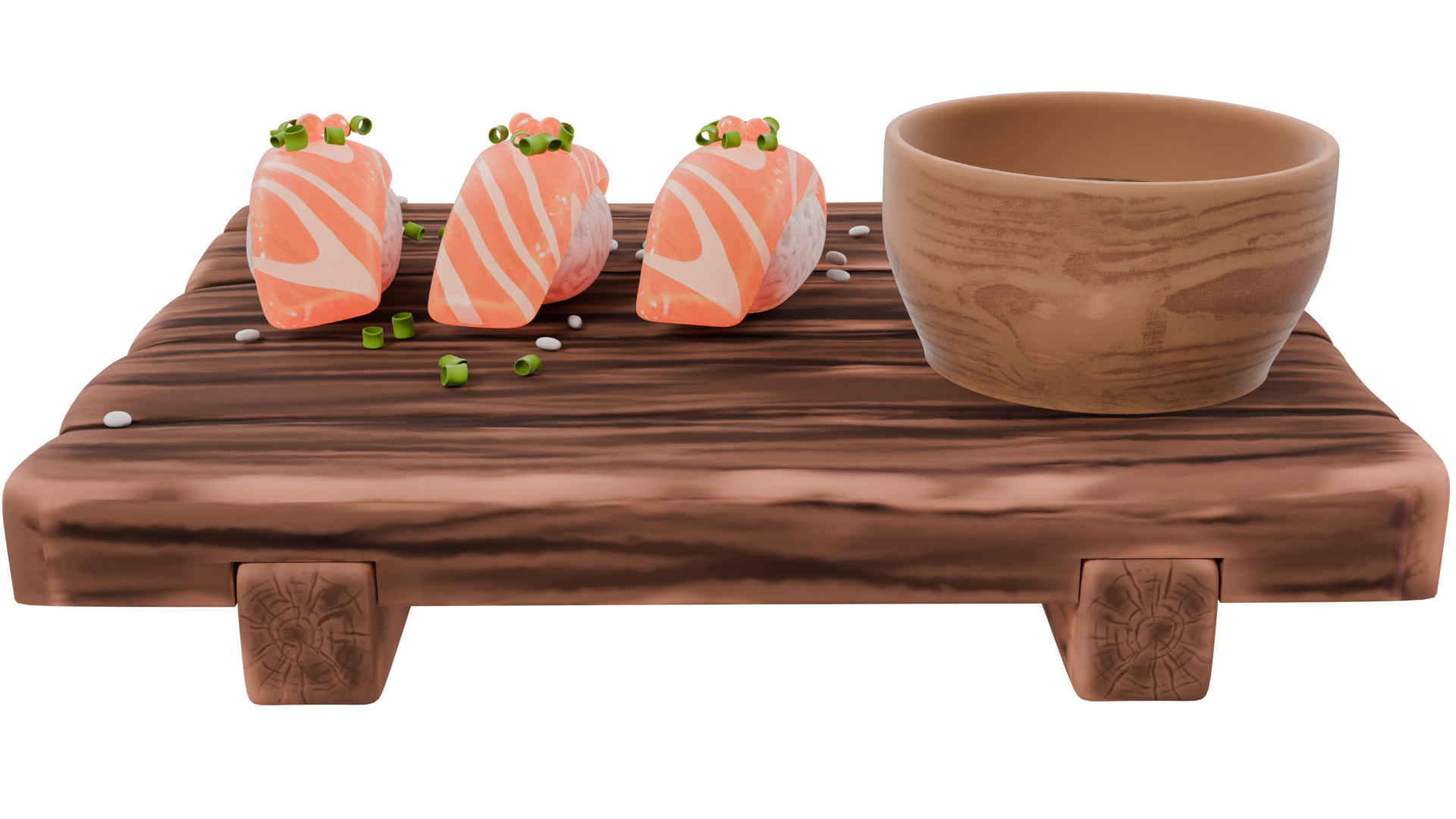 Salmon Sushi Set 3D model_5