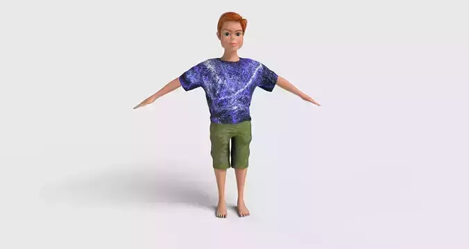 Red Hair Boy - stylized Character